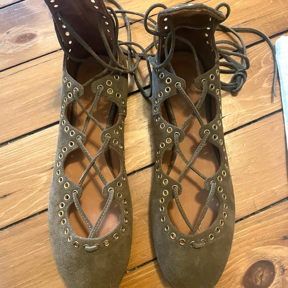- Isabel Marant "Leo" Studded Lace-Up Ballet Flats, size 38 - Picture 6 of 11